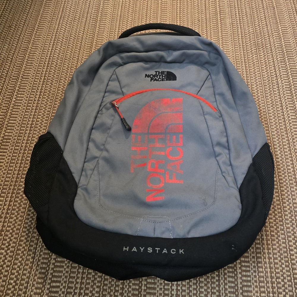 The North Face Haystack Laptop Backpack Zinc Grey/Fiery Red